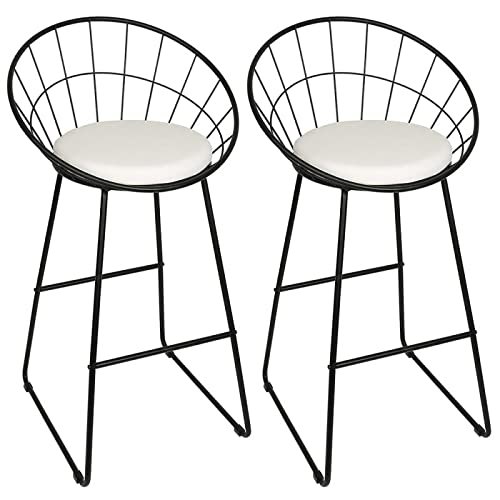 HASMI Bar Stools 2Pcs/Set Modern Nordic Iron Art Bar Chair Coffee Shop Milk Tea Shop Simple Bar Stool Household High Stool Bar Chair Bar Chairs