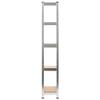 5-Layer Storage Shelf ,Food Shelf,Display Rack,Goods Ahelf,Kitchen Rack,Business Shelf,for Placing In The Hall, Living Room, Bedroom, Balcony,Office,Kitchen,Garage,Silver Steel&Engineered Wood view 4
