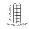 GRFIT Entryway Shoe Rack Metal Shoe Rack Multi-Functional Shoe Tower Shelf Shoe Storage Organiser for Living Room Entryway Hallway and Cloakroom Black Shoe Organizer (Size : 1) view 3