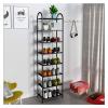 GRFIT Entryway Shoe Rack Metal Shoe Rack Multi-Functional Shoe Tower Shelf Shoe Storage Organiser for Living Room Entryway Hallway and Cloakroom Black Shoe Organizer (Size : 1) view 4