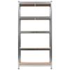 5-Layer Heavy-duty Shelves ,Storage Rack,Display Rack,Bookshelf,Food Shelf,Corner Shelf,for Garage, Kitchen, Warehouse, Living Room, Bedroom, Basement, Workplace, 2 pcs Silver Steel&Engineered Wood view 4