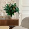 Olivachel Artificial Magnolias Branch Faux Rubber Tree Leaves Long Stem Real Touch for Home Indoor Outdoor Decor (Dark Green, Pack of 4pcs) view 3