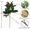 Olivachel Artificial Magnolias Branch Faux Rubber Tree Leaves Long Stem Real Touch for Home Indoor Outdoor Decor (Dark Green, Pack of 4pcs) view 4