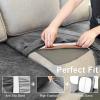 ANARACHON Leather Look Couch Cushion Covers Sofa Seat Slipcovers Sets Couches Furniture Protector for Sectional Armchair Loveseat Pets Kids Stretch Spandex Fabric (3 Cushion XL Sofa, Light Grey) view 4