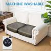 ANARACHON Leather Look Couch Cushion Covers Sofa Seat Slipcovers Sets Couches Furniture Protector for Sectional Armchair Loveseat Pets Kids Stretch Spandex Fabric (2 Cushion Loveseat, Yellow) view 2