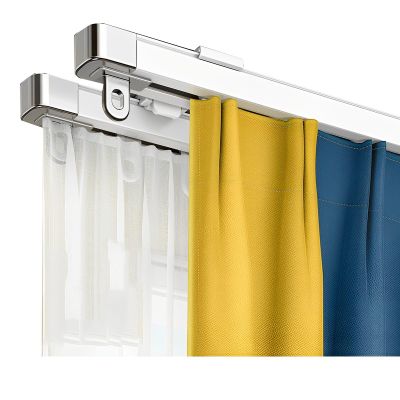 Telescopic Ceiling Mount Curtain Track System, Curtain Single Tracks, Aluminum Curtain Rods, Adjustable Room Divider Track Set, With Track, Roller, Installation Hardware ( Color : White C , Size : 1m-