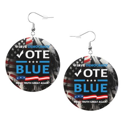Rqwaaed Save Democracy Vote Blue Make Truth Great Again Timeless Leather Hoop Earrings Classic Elegance