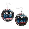 Rqwaaed Save Democracy Vote Blue Make Truth Great Again Timeless Leather Hoop Earrings Classic Elegance view 1