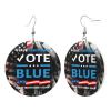 Rqwaaed Save Democracy Vote Blue Make Truth Great Again Timeless Leather Hoop Earrings Classic Elegance view 2
