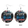 Rqwaaed Save Democracy Vote Blue Make Truth Great Again Timeless Leather Hoop Earrings Classic Elegance view 3