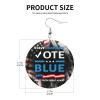 Rqwaaed Save Democracy Vote Blue Make Truth Great Again Timeless Leather Hoop Earrings Classic Elegance view 4