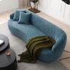 86.61" Round Curved Uphostery Boucle Couch, Mid-Century Modern Blue Minimalist Cloud Sofa for Living Room Bedroom Small Apartment view 4