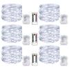 6 Pack 33FT 100LED Fairy String Lights Battery Operated with Remote and Timer,IP65 Waterproof Dimmable Copper Wire 8 Modes LED Twinkle Lighting Indoor Outdoor for Bedroom Christmas Decor-Cool White view 1