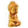 DECHOUS 2pcs Buddha Statue Deco Outdoor Tabletop Decor mini Decor Desk Topper Wood Buddha Figurines Wooden sakyamuni Wood Sculpture Craft car Tathagata view 4