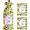 IRADA Wine Bag with 2 Wine Bottle Labels Sticker, Reusable Burlap Wine Bags for Wine Bottles Stuff,Party Decorations-New Job Wine Bag-Sunflower Decor view 1