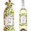 IRADA Wine Bag with 2 Wine Bottle Labels Sticker, Reusable Burlap Wine Bags for Wine Bottles Stuff,Party Decorations-New Job Wine Bag-Sunflower Decor view 2