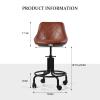 Rolling Stool with PU Leather Back 19.68"-23.62" Adjustable Swivel Counter Stool for Home, Dining, Breakfast, Bar, Office, Garage, (Heavy Duty,Welding,4 Wheels,Vintage Industrial,Black & Red) view 2