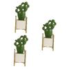 3 pcs Artificial Cactus Crystal Potted Succulents Artificial Simulation Plants Decorations Mini pots Hawaiian Decor Green vases Ceramic Cactus Potted Ceramics Bonsai Adornment car/1598 view 1