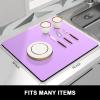 Rnivvi Dish Drying Mat for Kitchen Counter, 16 x 18" Cute Absorbent Heat Resistant Drying Pad with Non-slip Rubber, Coffee Bar Mats for Coffee Machine Dish Rack Kitchen Decor Accessories, Purple view 3
