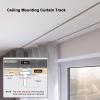 HDYZJQ Aluminum Ceiling Curtain Track for Hidden Mount, White Black, Recessed Balcony Sliding Rail for Privacy Divider, Straight Rod with Complete Kit(20ft/609.6cm) view 3