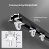 HDYZJQ Aluminum Ceiling Curtain Track for Hidden Mount, White Black, Recessed Balcony Sliding Rail for Privacy Divider, Straight Rod with Complete Kit(20ft/609.6cm) view 4
