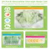 24 Reusable Food Storage Bags, Freezer Bags with Pack BPA FREE (8 Reusable Gallon Bags+8 Leakproof Reusable Sandwich Bags+8 Food Grade Snack Bags) EXTRA THICK Reusbale Lunch Bag for Salad Fruit view 2