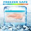 24 Reusable Food Storage Bags, Freezer Bags with Pack BPA FREE (8 Reusable Gallon Bags+8 Leakproof Reusable Sandwich Bags+8 Food Grade Snack Bags) EXTRA THICK Reusbale Lunch Bag for Salad Fruit view 3