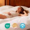 LeWinBedding 3 Inch White Goose Feather Mattress Topper,King Feather Bed Topper,Mattress Cover with Straps,Ultra Soft Pillowtop,100% Cotton Fabric(78x80) view 2