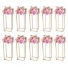 Cbhfmljd 10pcs 23.6" Tall Gold Metal Flower Stand for Wedding Table Centerpieces Decor Indoor/Outdoor Geometric Gold Flower Stands Display Rack for Party, Dining Table, Home Decor view 1