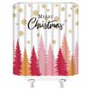 AMFD Merry Christmas Shower Curtain Pink Xmas Tree Gold Snowflake Winter Holiday Happy New Year Fabric Bathroom Curtain Set with Hooks(47" Wx70 H) view 2