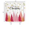 AMFD Merry Christmas Shower Curtain Pink Xmas Tree Gold Snowflake Winter Holiday Happy New Year Fabric Bathroom Curtain Set with Hooks(47" Wx70 H) view 3