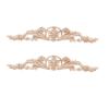BSYMDH 2PCS Long Wood Appliques Onlays Wood Decorative Applique Onlays Wood Appliques Unpainted Wooden Carved Onlays for Bed Door Cabinet Wardrobe Furniture Decoration(01,30x6cm/11.81x2.36in) view 1