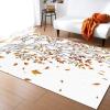 BISINA Black Lines Branches Area Rug, Fall Orange Gradient Leaves Kids Room Runner Rug, Living Room Decorative Outdoor Rug for Kids Girls Boys Bedroom, Office Non-Slip Washable Decorative Rug6x8ft view 1