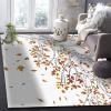 BISINA Black Lines Branches Area Rug, Fall Orange Gradient Leaves Kids Room Runner Rug, Living Room Decorative Outdoor Rug for Kids Girls Boys Bedroom, Office Non-Slip Washable Decorative Rug6x8ft view 3