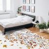 BISINA Black Lines Branches Area Rug, Fall Orange Gradient Leaves Kids Room Runner Rug, Living Room Decorative Outdoor Rug for Kids Girls Boys Bedroom, Office Non-Slip Washable Decorative Rug6x8ft view 4