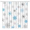 AMFD Christmas Snowflake Shower Curtain Winter Snowy Blue Gray Merry Christmas Holidy Fabric Bathroom Curtain Set with Hooks(67" Wx70 H) view 2