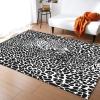 BISINA Black and White Leopard Design Area Rug, Simple and Personalized Kids Room Runner Rug, Living Room Decorative Outdoor Rug for Kids Girls Boys Bedroom, Non-Slip Washable Decorative Rug2x3ft view 1