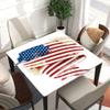 LMPTOEI Celebrating Independence Fitted Square Table Cover,Waterproof Oil Proof Polyester, Easy to Clean, with Elastic Band Closure, Fitted for 28"x28" Table Style 2364 view 1