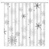 AMFD Christmas Snowflake Shower Curtain Winter Snowy Gray Merry Christmas Holidy Fabric Bathroom Curtain Set with Hooks(67" Wx70 H) view 2
