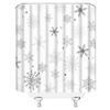 AMFD Christmas Snowflake Shower Curtain Winter Snowy Gray Merry Christmas Holidy Fabric Bathroom Curtain Set with Hooks(67" Wx70 H) view 3