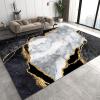 Black White Gold Marble Area Rug, European Simple Light Luxury Kids Room Runner Rug, Living Room Decorative Outdoor Rug for Kids Girls Boys Bedroom, Office Non-Slip Washable Decorative Rug2x3ft view 3