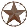 Texas Metal Barn Wall Star Barbed Wire Ring Rustic Brushed Brown Finish 12.5 in -26kopi view 1