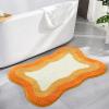 HAOCOO Orange Bathroom Rugs Non Slip Washable, Soft Plush Irregular Shape Non Slip Bath Mat,Microfiber Machine Washable Floor Mat Carpet for Bath Sink Tub Shower view 1
