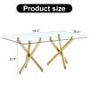 WEKEOT Modern Dining Table Set for 8 Kitchen Table Chair Set 71 Tempered Glass Table and Chairs with Plated Metal Leg Clear Dinner Table Set comedor de 8 sillas y mesa view 2