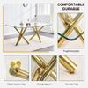 WEKEOT Modern Dining Table Set for 8 Kitchen Table Chair Set 71 Tempered Glass Table and Chairs with Plated Metal Leg Clear Dinner Table Set comedor de 8 sillas y mesa view 3