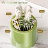 Dxcaicc Utensil Holder for Countertop,360 Rotating Large Capacity Cooking Utensil Holder,Plastic Utensil Holder with Removable Divider,Drainer Holder for Fork, Chopsticks,Spoon,White view 3