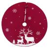 Christmas Tree Skirt, Snowflakes Xmas Tree Skirts Large Christmas Tree Mat with Snowy and Deer Pattern for Decorations Holiday Party,48 Inches view 1