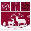 Christmas Tree Skirt, Snowflakes Xmas Tree Skirts Large Christmas Tree Mat with Snowy and Deer Pattern for Decorations Holiday Party,48 Inches view 3