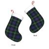 Yssammns Christmas Stockings, Tartan Clan Mackenzie Plaid Green Purple Christmas Fireplace Hanging Stockings Classic Stockings for Family Holiday Xmas Party Decorations view 3