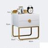 Simple Nightstand Nightstand Square Density Board End Table 2 Drawers Bedside Dresse Gold Legs Bedside Table 35 X 40 X 52cm Bedside Cabinet Space Saving view 2